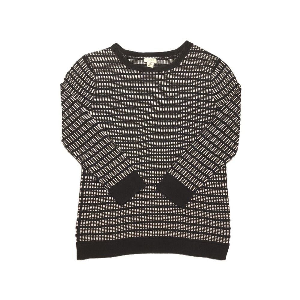 J Crew Womens S  Sweater 3/4 Sleeve Cotton Pullover Sweatshirt Dot Dash